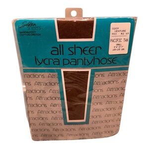 Vintage Attractions All Sheer Lycra Pantyhose Silken Sheers Pacific Tan Small